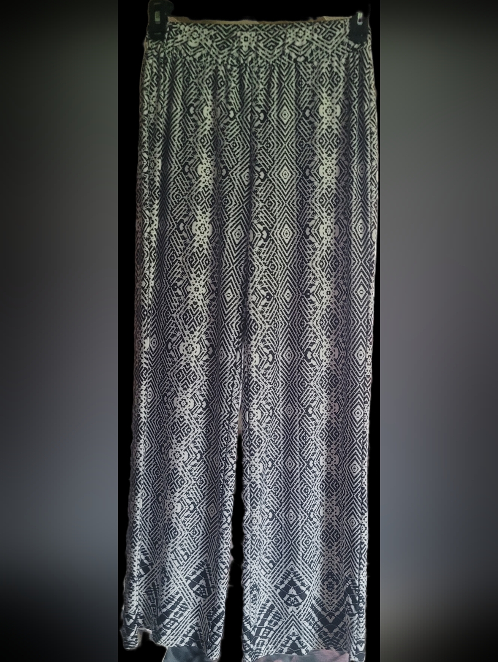 Studio Works Black and White Abstract Print Pants Size Small Wide Leg